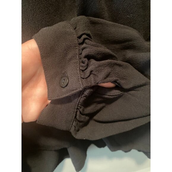 Old Navy XXL Black Button Front V-Neck Blouse - Picture 7 of 7